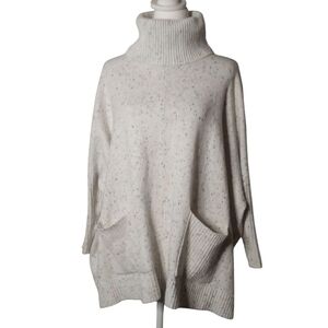 Ann Taylor Loft Oversized Boxy Fit Speckle Knit Cotton Blend Sweater Size Medium